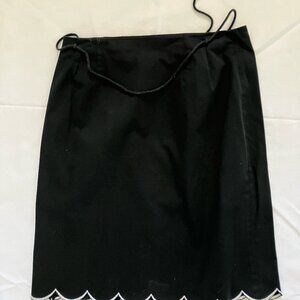 Dark Blue Skirt with white ruffle style at bottom , Size 6- Sandra King